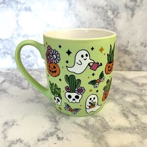 Pumpkin ghost and skull Halloween mug